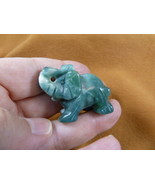 Y-ELE-566 green white ELEPHANT gemstone carving gem figurine SAFARI zoo ... - $266.28 MXN