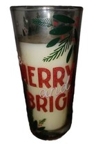 NEW Pier 1 Imports Apple Crisp Candle 6 oz Be Merry & Bright Glass Christmas - $10.00