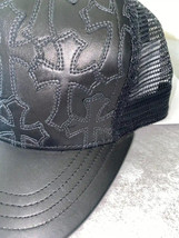 Hearts/Cross Blvck Leather Hat Gcd Paris Designer Ami Kith CH Chrome Jewelry mm6 - £26.23 GBP+