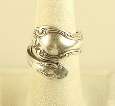 Antique Sterling Silver Alvin French Scroll Pattern Flatware Spoon Ring - £39.69 GBP