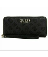 Guess Womens Ilenia Large Zip Around Black Wallet Wallet 12 card slots F... - $845.22 MXN