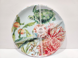 Hello Summer Coastal Collection Melamine Turtle SeaLife Dinner Plates 11... - £30.50 GBP