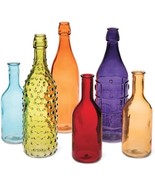 Set of 6 Colorful Wine Bottles for Wine Bottle Holder Tree Garden Art Ya... - $66.07