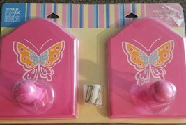 Set of Two (2) ~ Pink Wall Pegs ~ Restore &amp; Restyle Kids ~ Madame Butterfly - £17.93 GBP