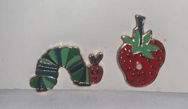 Eric Carle The Very Hungry Caterpillar &amp; Strawberry Enamel Pin Set 2 Piece - £8.50 GBP