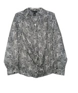 Lane Bryant Size 20 Womens Blouse Long Sleeve Button Front V-Neck Gray F... - $14.97