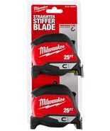 Milwaukee 25&#39; Magnetic Compact Tape Measure Wide (2 Pack) - 48-22-1025 - $47.73 CAD