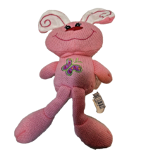 Dan Dee Plush Pink Sock Rabbit Easter Butterfly Stuffed Animal Lovey 11&quot; - £12.02 GBP