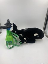Sea World Shamu Set 2 Plush Orcas And A Misting Bottle Fan With Lanyard ... - $14.00