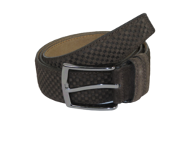 Men Genuine Basket weave Suede Soft Leather Belt PIERO ROSSI Turkey #100... - $31.50