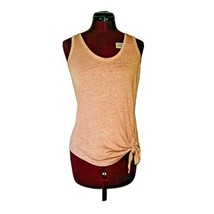 Stella And Dot Lido Tank Top Blush Pink Women Linen Blend Size XS Side Tie - $28.71