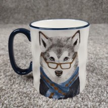 Signature Housewares Hipster Animal Mug HUSKY DOG or WOLF in Glasses Coffee Cup - £10.54 GBP