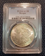 1921 $1 Morgan Silver Dollar AU58 PCGS Certified About Uncirculated Phil... - $78.93