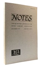 James W. Pruett Notes: The Quarterly Journal Of The Music Library Association De - £43.14 GBP