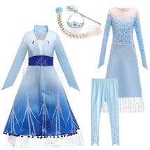 Snow Queen Costume Dress Party Fancy Dresses Coat with Cosplay Accessories - £11.06 GBP+