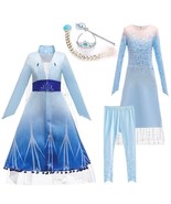 Snow Queen Costume Dress Party Fancy Dresses Coat with Cosplay Accessories - £10.89 GBP+