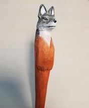 Wolf Wooden Pen Hand Carved Wood Ballpoint Hand Made Handcrafted V71 - £6.28 GBP