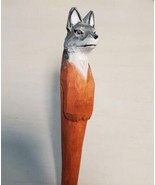 Wolf Wooden Pen Hand Carved Wood Ballpoint Hand Made Handcrafted V71 - £6.34 GBP