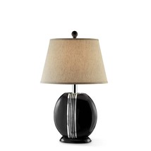 Black Polyresin Lamp with Beige Fabric Shade - $370.21