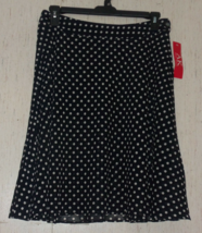 Nwt Womens $99 Anne Klein Navy W/ White Polka Dots Lined Full Skirt Size 12 - £26.12 GBP