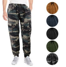 Men&#39;s Casual Cargo Pants Elastic Waist Gym Workout Athletic Sport Joggers - £21.33 GBP+