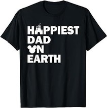Happiest Dad On Earth Funny Papa Daddy Happy Father&#39;s Day T-Shirt - £12.59 GBP+