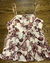 NEW Banana Republic Factory Tiered Gauze Camisole Gray Violet Floral Size M NWT - £23.34 GBP