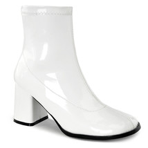 GOGO150/W Sexy 3&quot; Heel Gogo Dancer White Ankle Boots Halloween Costume Shoes - £44.00 GBP