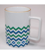 Disney Parks Exclusive Coffee Mug With Turqouise Chevron Blue Mickey Mou... - $16.61 CAD