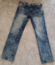 Grindhouse Denim Men&#39;s Sz 36x34 Distressed Bleached Acid Wash Jeans Stretch - £15.24 GBP