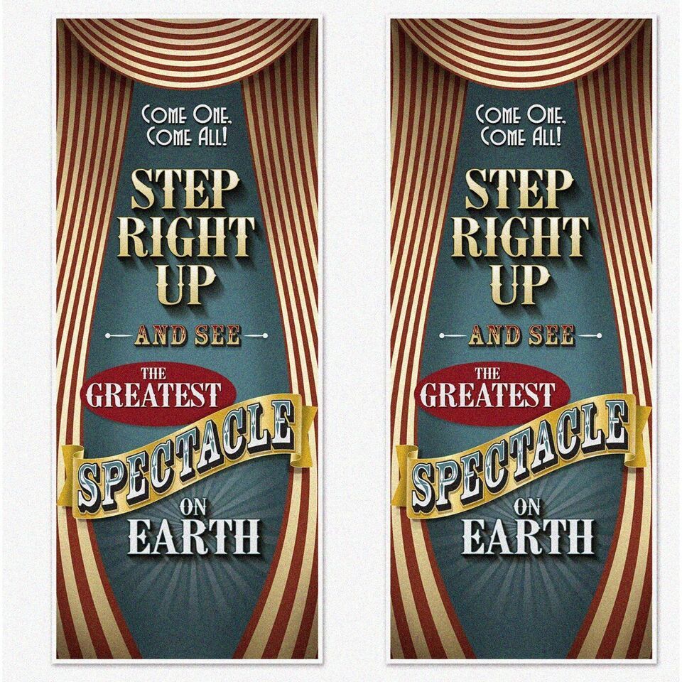 Circus Charm Door Décor Set - Vintage-Inspired, 2-Piece, 30&quot; x 6&#39;, Multi... - $43.55