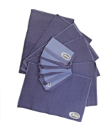 6 Cobalt Blue Woven Fabric Placemats and Napkins Oversized New w Tags Re... - £26.47 GBP