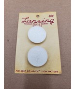 Lansing Round 1 1/8in size 45 White Shank Button on Card Unused Vtg Anti... - £4.63 GBP