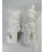 Ready to Paint Christmas Bear Shelf Sitter Stocking Hanger Lot of 2 - $16.95