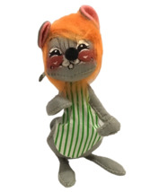 Annalee Mobilitee Doll Mouse Chef 1971 Wearing Stripe Apron 6&quot; Vintage Very Rare - £41.66 GBP