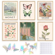 QIAOMICS Wall Art Prints Aesthetic,Flower Market Wall Art Prints for Bedroom,Mon - £18.35 GBP