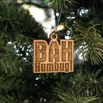 Ornament - Bah Humbug - Raw Wood 2x2in - £9.94 GBP
