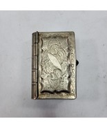 Vintage Silverplate Book Cigarette Accessory Trinket Case Box Storage Case - £32.32 GBP