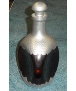 Antique Royal Holland Pewter &amp; Amber Glass Pinch Collectible Decanter c.... - $907.80 MXN