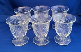 EARLY McKEE SET of 6 EAPG ROCK CRYSTAL FOOTED 3.5 oz EGG CUPS 3.5&quot; TALL - $35.00
