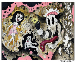 MOLLY MAGIC WAND 12x18&quot; signed print By Frank Forte Pop Surrealism Betty Boop - £14.78 GBP