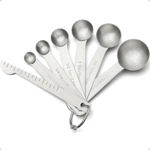 Heavy Duty 18/8 Stainless Steel Metal Measuring Spoons Set for Dry or Liquid Set - £12.65 GBP