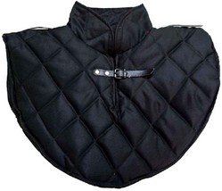 Renaissance Medieval Cotton Padded Armor Collar and Coif Arming Cap Black - £35.67 GBP