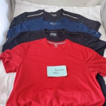 Lot of 4 Size L Rebook, Russell &amp; Other Brand  Dry Fit Short Sleeve Shirt Mens  - £31.15 GBP