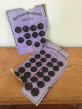 Lot 35 Vtg French Antique Boutons Nouveaute Black Buttons On Store Card ... - £31.55 GBP