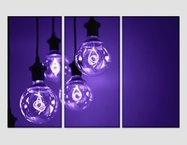 Abstract Wall Art Ultra Violet Lamps Photo Abstract Canvas Art Violet Decor Offi - £39.40 GBP