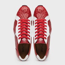 Lyon II Genuine Ostrich and Calfskin Fashion Sneaker Red / White image 4
