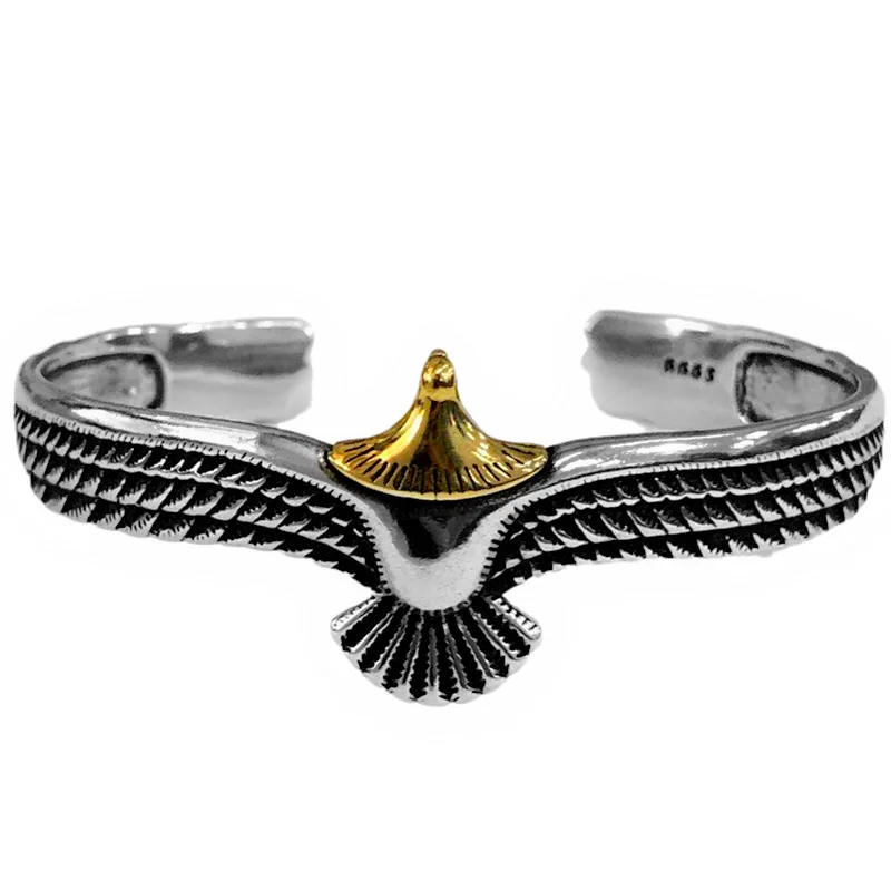 Vintage Eagle Bracelet Cuff Open Adjustable Bangle Creative Wildlife Jewelry Gif - £17.32 GBP