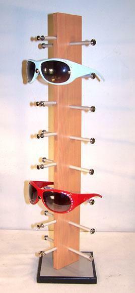 BRAND NEW 8 PAIR BROWN WOODEN SUNGLASS DISPLAY RACK wood sunglasses holder - $23.74