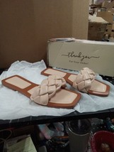 Piepiebuy  Cream Braided Strap Womens Sandals Size 7.5 AW - £12.99 GBP